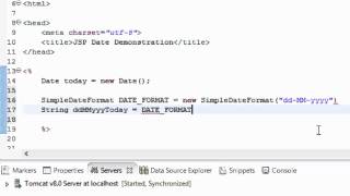 Simple JSP Date Demo [upl. by Enirbas472]