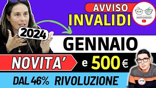 🔴 INVALIDI PARZIALI e TOTALI NOVITÀ GENNAIO 2024 ➡ PENSIONE AUMENTI IMPORTI 500€ ADI BONUS CAREGIVER [upl. by Pepillo]