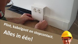 Plint kabelgoot en stopcontact in een  Zelf Een Huis Bouwen [upl. by Nauquf]