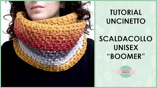 Tutorial scaldacollo uncinetto unisex quotBoomerquot  mini punto basket  Uncinetto dArgento [upl. by Leoj]