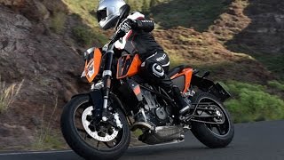 2016 KTM 690 Duke First Ride Review [upl. by Annawaj]