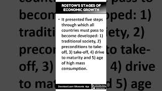 ROSTOWS STAGES OF ECONOMIC GROWTH rostow rostowstagesofeconomicgrowth learnoikonomia shorts [upl. by Luhe]