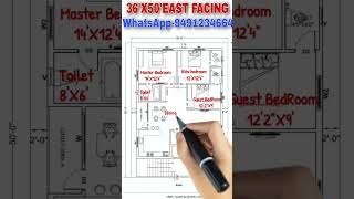 36x50 EAST FACING house plan vastuhouseplan heavenlyhomedesigns youtubeshorts [upl. by Leunamnauj]