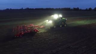 Farol Ltd  The new John Deere 9RX series tractor at work night time [upl. by Oliva]