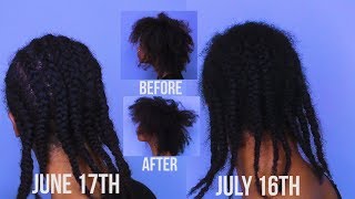 TAKING DOWN ONE MONTH OLD CORNROWS   LENGTH CHECK [upl. by Mungo]