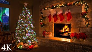 4K Holiday Fireplace Scene  8 Hour Christmas Video Screensaver by Nature Relaxation™ [upl. by Hoye]