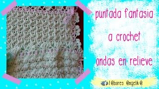 PARTE 1 DE 2 COBIJA PARA BEBE A CROCHET ONDAS EN RELIEVE  PUNTADA  Labores Angélika [upl. by Akirehs]