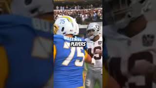 Chargers Josh Palmer vs Raiders Jack Jones Epic End Zone Brawl chargers nfl chargernation shorts [upl. by Aramak483]