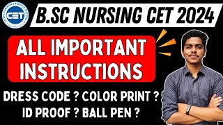 MH Nursing CET 2024  Important Instructions  Must Watch Before Exam bscnursing [upl. by Pris169]