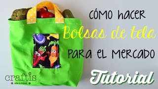 Tutorial Cómo hacer bolsas de tela para el mercado [upl. by Orozco]