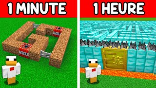 Labyrinthe Sécurisé de 1 minute vs 1 HEURE sur Minecraft [upl. by Lougheed]