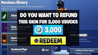 NEW REFUND SYSTEM IS HERE REFUND SKINS FOR VBUCKS IN FORTNITE FORTNITE BATTLE ROYALE [upl. by Leroj546]