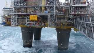 north sea storm Oseberg Alpha 23012014 [upl. by Allerim]