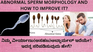 ABNORMAL SPERM MORPHOLOGY IN SEMEN NALYSIS REPORT IN KANNADATIPS TO IMPROVE THE SPERM MORPHOLOGY [upl. by Eniamrehc566]