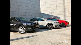 Skoda Rapid 10 TSI vs Fabia 12 TSI vs Octavia RS vs Superb Carolewski [upl. by Rockie628]