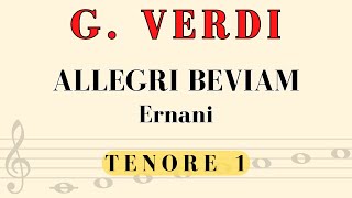 Giuseppe Verdi  Allegri Beviam Ernani tenor 1 part [upl. by Aker]