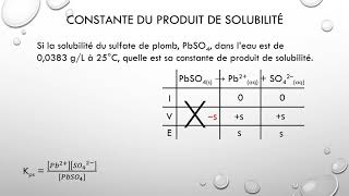 Constante du produit de solubilité  Kps [upl. by Leandra391]