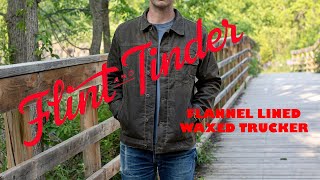 Flint amp Tinder Flannel Lined Waxed Trucker Jacket [upl. by Eliak]