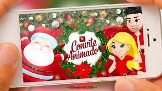 Convite Animado Natal Grátis para Editar [upl. by Bowles]