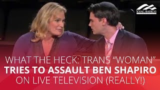 WHAT THE HECK Trans quotwomanquot tries to assault Ben Shapiro on live television Really [upl. by Lynnet338]