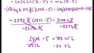 Solving for Initial Temperature Using Calorimetry [upl. by Dolora]