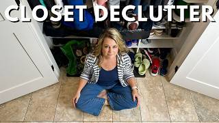 ENTRYWAY CLOSET MAKEOVER  DECLUTTER COATS AND SHOES WITH ME  MUDROOM FALL PURGE [upl. by Conlin501]