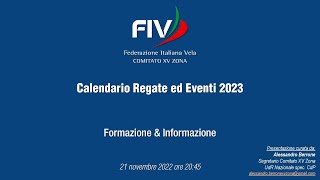 Calendario Regate FIV 2023  Portale FIV [upl. by Laeynad]