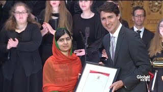 Malala Yousafzai receives honorary Canadian citizenship [upl. by Valerio]