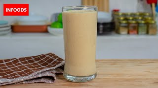 The Ultimate Weight Gain Smoothie Recipe Milk Oats Banana and Peanut Butter Blend  Infoods [upl. by Whorton691]