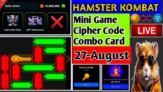 Hamster Kombat Daily Mini 27 August  New Daily Mini Game 27 August  Daily Mini Hamster Kombat [upl. by Lorna]