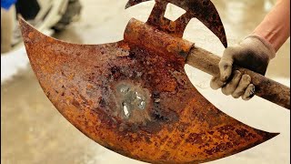 Restoration Viking Axe Battle Old  Restore AXE construction Antique [upl. by Bolitho]