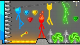 Watergirl and Fireboy  Stickman animation  Part 38  Axis Animation [upl. by Deana]