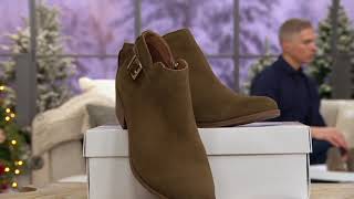 Vionic Orthotic Suede Ankle Boots with Buckle  Millie on QVC [upl. by Leizar]