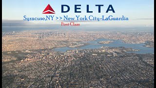 Trip Report Delta Syracuse to LaGuardia in First Class [upl. by Enneiviv]