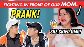 FIGHTING IN FRONT OF OUR MOM amp SHE CRIED OMG PRANK 恶整妈妈，我们打了起来把她弄哭了 [upl. by Selec580]