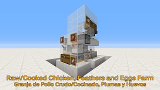 Tutorial  MC 112  Automatic Chicken Farm  RawCooked Chicken Feathers and Eggs  Minecraft 17 [upl. by Ermengarde]