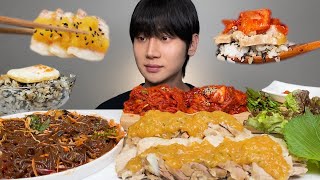 의성마늘보쌈 보쌈무김치 막국수 간장계란밥까지 보쌈 먹방 ASMR Garlic Bossam Boiled Pork Belly amp Spicy Noodles MUKBANG [upl. by Bren]