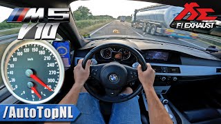 BMW M5 V10 E61 Touring 330kmh TOP SPEED on AUTOBAHN by AutoTopNL [upl. by Aztiray]