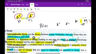 grade 12 Chemistry ch 1 14 intermolecular forces 8 key terms [upl. by Luy]