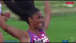 Alaysha Johnson  100M Hurdles Pan American Games 2023  Semi Finals [upl. by Atinnek979]