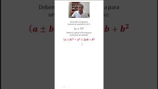 Binomio al cuadrado 1 parte 2 maths edutuber algebra mathematics [upl. by Ridglee]