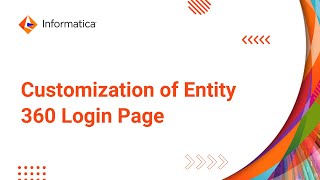 Customization of Entity 360 Login Page [upl. by Burnie]