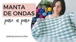 TEJE ESTA MANTA EN CUALQUIER TAMAÑO cómo tejer una manta en punto ondas a crochet ideal para bebés [upl. by Douglass]