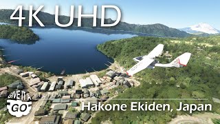 4K  Hakone Ekiden Route Japan  Virtual Scenic Flight 030 [upl. by Elleinwad]