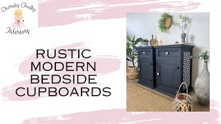 Rustic Modern Stencilled Furniture Tutorial  Pine Bedside Cupboard Refurb [upl. by Alexandre859]