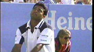 1996 US Open Agassi Paes 2nd Round [upl. by Elvin]