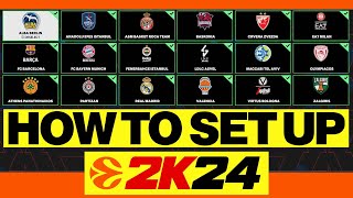 NBA 2K24 HOW TO SET UP EUROLEAGUE ROSTER PS5 amp XBOX SERIES [upl. by Wendel425]