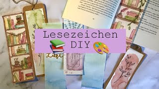 LESEZEICHEN DIY 4 Ideen mit Aquarell [upl. by Popelka]