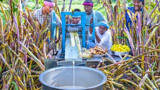 SUGARCANE JUICE  Making Farm Fresh Healthy Juice in Village  Natural Juice  Summer Health Drinks [upl. by Roda]