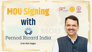 MoU Signing with Pernod Ricard  Nagpur  DCM Devendra Fadnavis [upl. by Ettevol649]